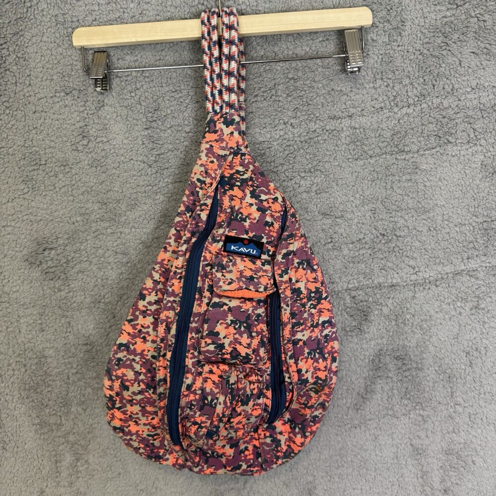 KAVU Rope Sling Bag Camo Print‎ Canvas Pockets